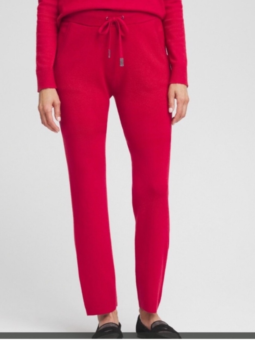 Chico’s Red Cashmere Blend Knit Jogger Pants, Size XXL, NWT